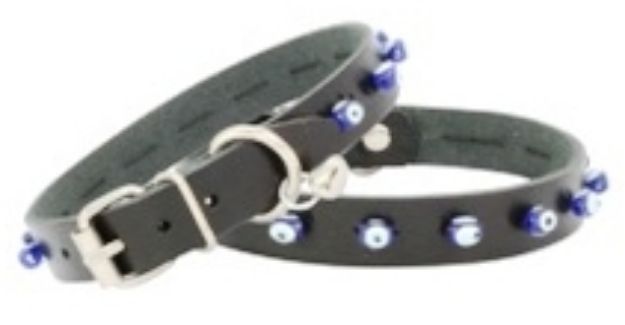 Doggie Boncuklu Kedi ve Yavru Köpek Boyun Tasması  1,5x35 cm BKT-15 resmi
