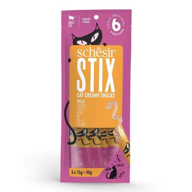Picture of Schesir Cat Stix Tavuklu Krema Kedi Ödülü 6x15gr