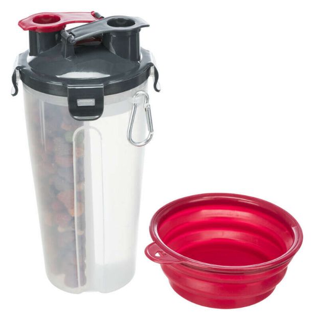 Trixie Köpek Mama ve Su Taşıma Şişesi, 2 x 0,35lt/ø11 × 23 cm resmi