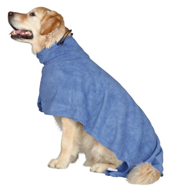 Trixie Köpek Bornozu, Xl, Microfibre, 75 Cm, Mavi resmi