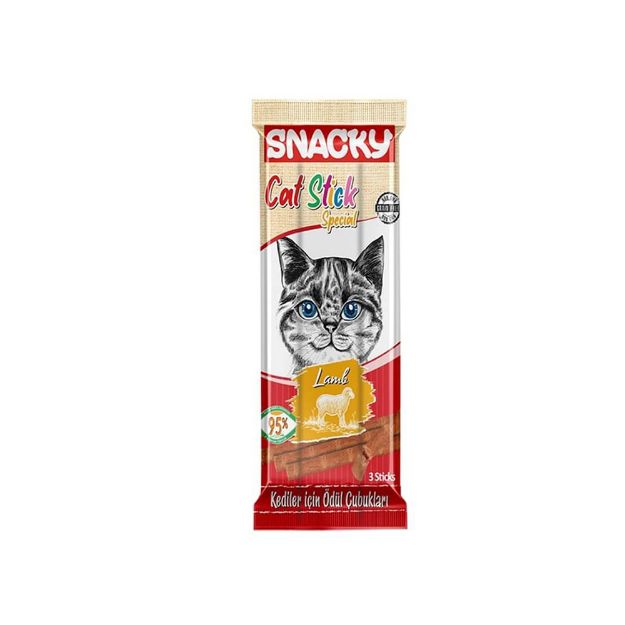 Picture of Snacky Cat Stick Special Kuzulu Tahılsız Kedi Ödül Çubuğu 15gr (3'lü)