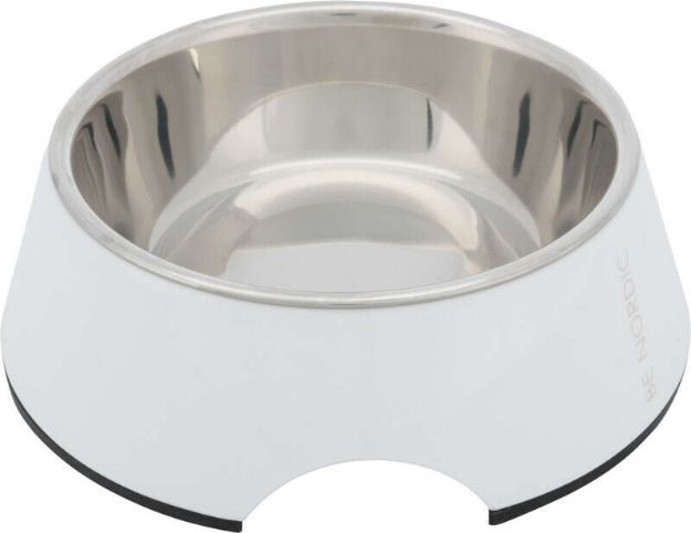 Picture of Trixie Köpek Mama ve Su Kabı, Melamin/Paslanmaz Çelik, 0.4lt/ø17cm, Beyaz