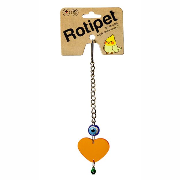 Picture of Rotipet Kuş Oyuncağı Akrilik Şekilli Sarkaç Kalp