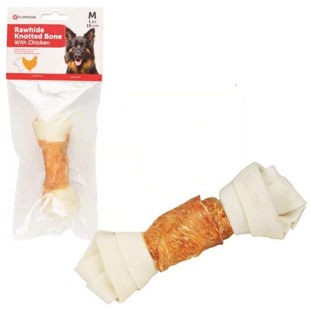 Picture of Flamingo Tavuk Eti Sargılı Düğüm Kemik Köpek Ödülü 15 cm