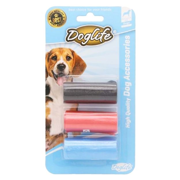 Picture of Doglife Dışkı Toplama Poşeti Renkli 3 Lü