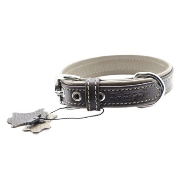 Zampa Yumuşak Dokulu Gerçek Deri Flatiron Köpek Boyun Tasması 3x63 cm cm, K resmi