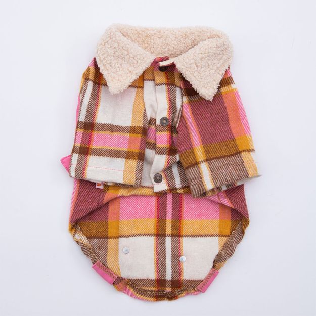 Picture of Pawstar  Pink Plaid e Pelle Jacket 