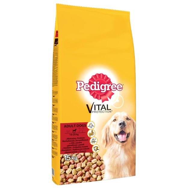 Picture of Pedigree Sığır Etli ve Kümes Hayvanlı Yetişkin Kuru Köpek Maması 15 kg