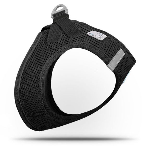 Picture of Curli Air Mesh Dogfinder Özel Kodlu Köpek Göğüs Tasması 3XSmall Siyah