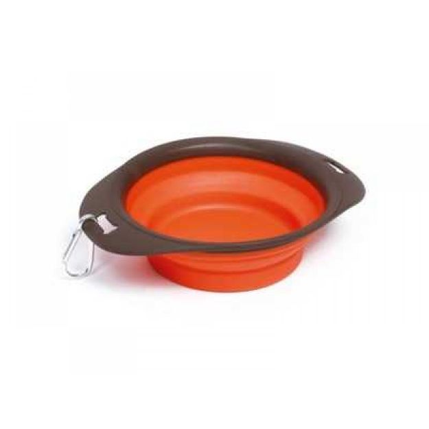 M-Pets Katlanabılır Mama Kabı Turuncu M  Mp-72981 resmi