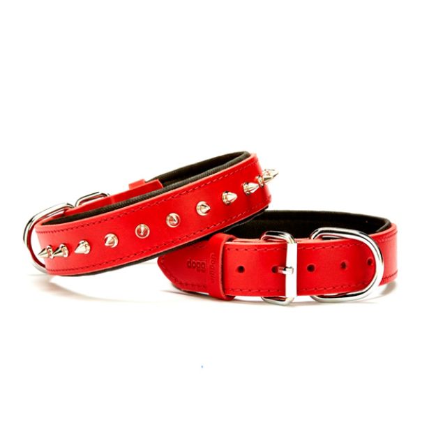 Picture of Konfor Deri Çivili Boyun Tasması Kırmızı 3,5x52-60cm Sbt3512lred