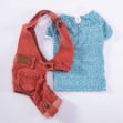 Picture of Pawstar 2 Piece Denim Salopet Set -Red