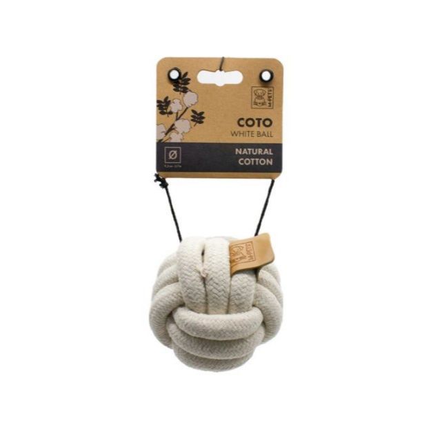 M-Pets Coto Whıte Ball 9.5Cm Örgü Top Oyuncak resmi