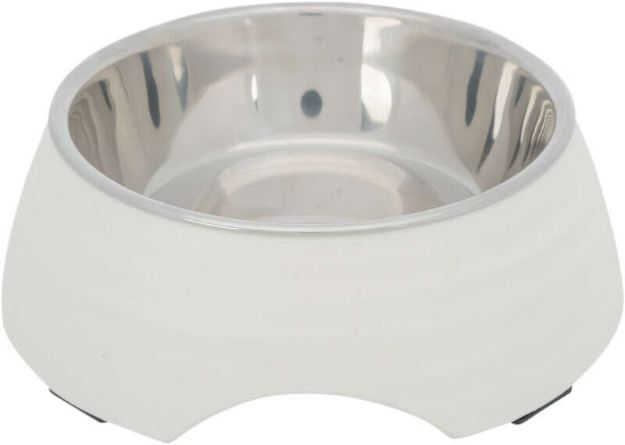 Picture of Trixie Köpek Mama ve Su Kabı, Melamin/Paslanmaz Çelik, 0.4lt/ø17cm, Beyaz