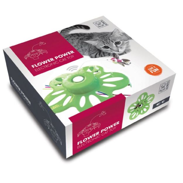 M-Pets Flower Power Electronic Kedi Oyuncağı Green resmi