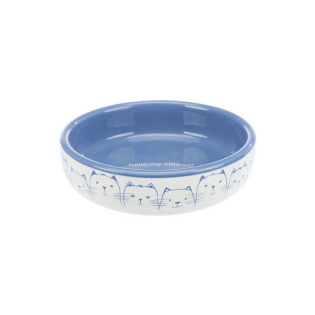 Picture of Trixie Kedi Mama ve Su Kabı, Seramik, 0,3lt / 15cm, Açık Mavi/Beyaz