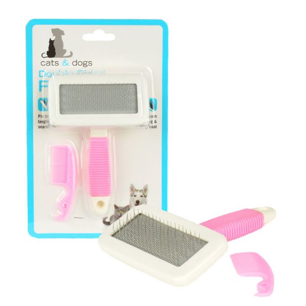 Picture of Flip Pet İnce Uçlu Kedi Köpek Tarama Fırçası Pembe Small