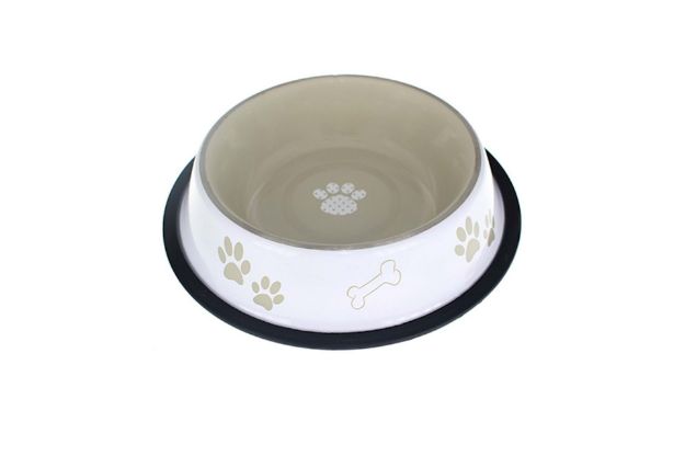 Picture of Kaymaz Tabanlı Gri Desenli Mama ve Su Kabı 16 Oz