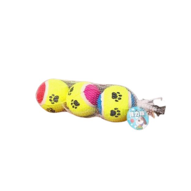 Pet Pretty Pati Desenli 3'lü Tenis Topu 6,5 cm resmi