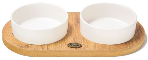 Picture of VODA2973 Ozark 2'li Oval Seramik Mama ve Su Kabı Seti Beyaz