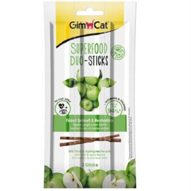 Picture of GimCat Super Food Sığır Etli ve Elmalı Kedi Ödül Çubuğu 15gr (5grx3'lü)