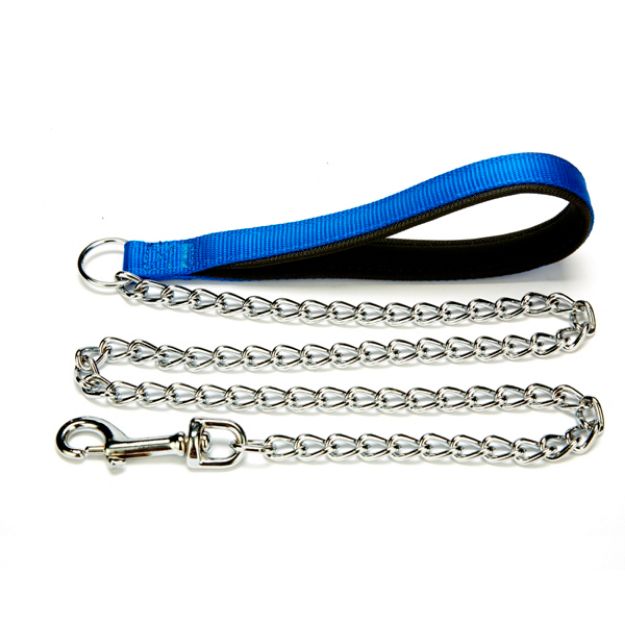 Picture of Doggie Comfort Dokuma Saplı Zincirli Köpek Gezdirme Mavi DZGT-30