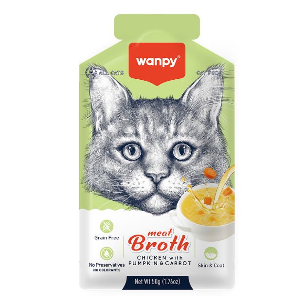 Picture of Wanpy Kediler için Bal Kabağı & Havuçlu Tavuk Eti Çorbası 50 G 