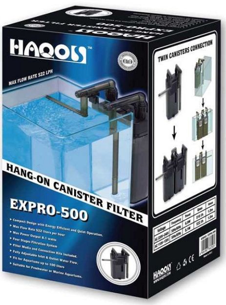 Haqos Askı Dış Filtre 510 L/H 7 W -EXPRO500 resmi