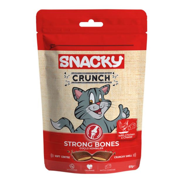 Picture of Snacky Kedi Crunch Strong Tavuk kedi ödül maması 60gr