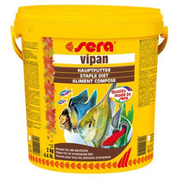 Picture of Sera Vipan Tropikal Balıklar için Pul Yem 10 lt 2 kg Kova
