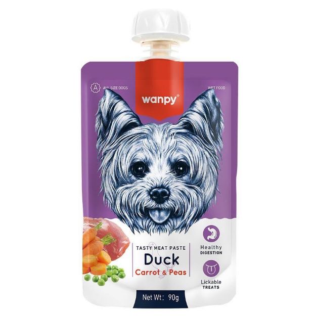 Picture of Wanpy Taze Ördekli Havuçlu 10'lu Köpek Et Ezmesi 90 gr Pıwp-032