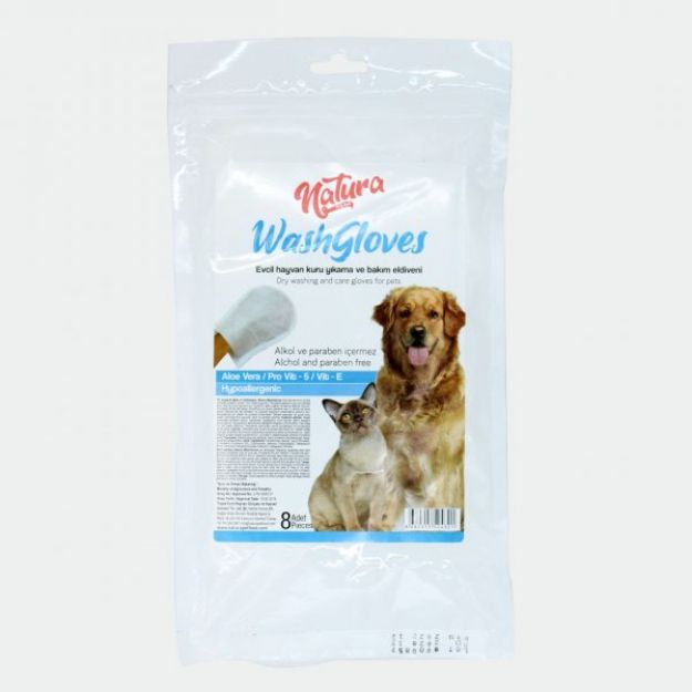 Picture of Natura WashGloves Evcil Hayvan Temizleme Kesesi 8'li