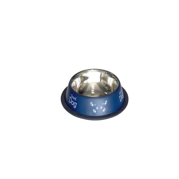 Picture of Tommy Pati Desenli Renkli  Kedi Köpek Çelik Mama Kabı Mavi 16 oz/0,45 lt