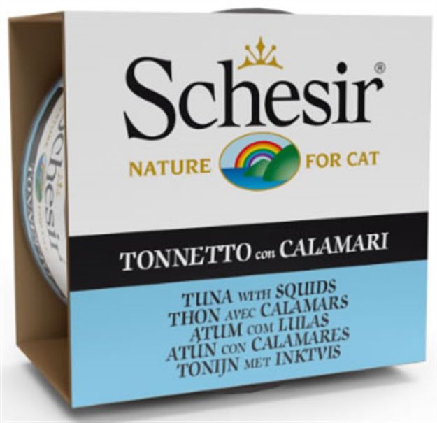 Picture of Schesir Ton Balık ve Kalamarlı Yetişkin Kedi Konservesi 85 gr