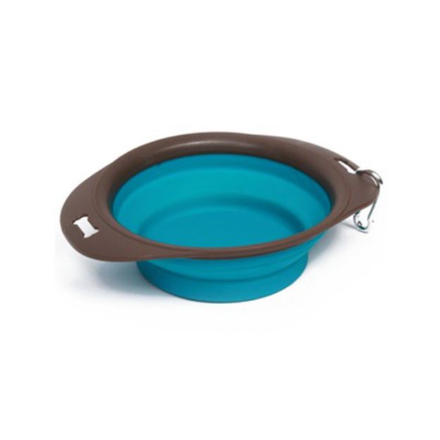 M-Pets Katlanabılır Mama Kabı Turkuaz M  Mp-72984 resmi