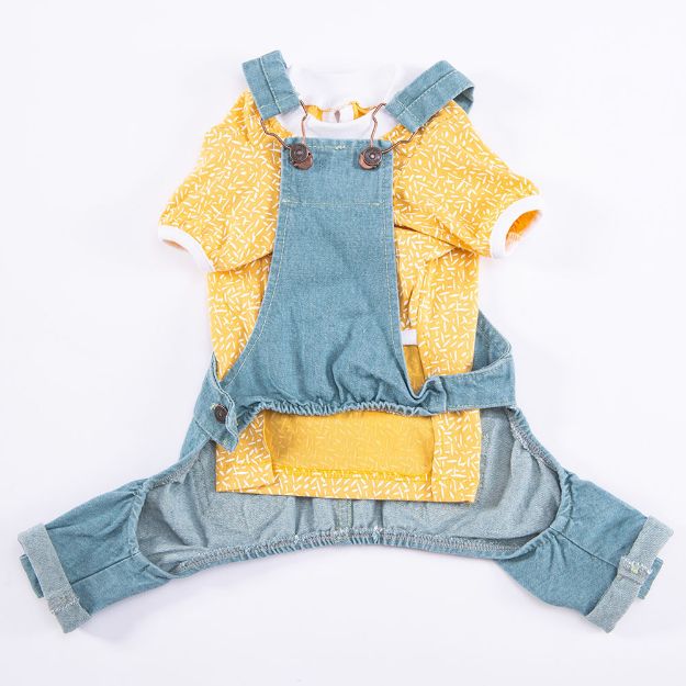 Picture of Pawstar 2 Piece Denim Salopet Set -Blue