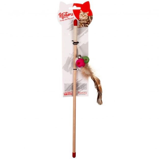 Picture of Natura Üçlü Mini Toplu Kedi Olta Oyuncak 40 cm