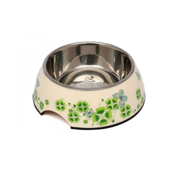 Picture of Super Design Melamin Çelik Kedi Köpek Mama Kabı Large Kelebek Desen 1 lt