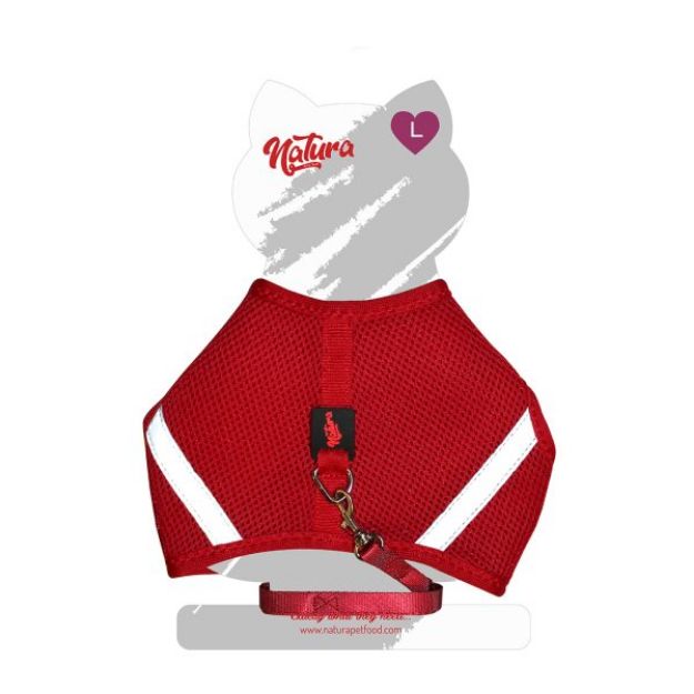 Picture of Natura Aır Net Herness For Cats - Red L