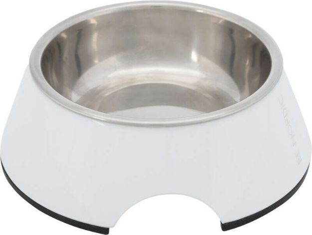 Picture of Trixie Köpek Mama ve Su Kabı, Melamin/Paslanmaz Çelik, 0.2lt/ø14cm, Beyaz