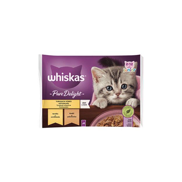 Picture of Whiskas Pouch Pure Delight Jöle İçinde Tavuklu ve Hindili Yavru Kedi Konser