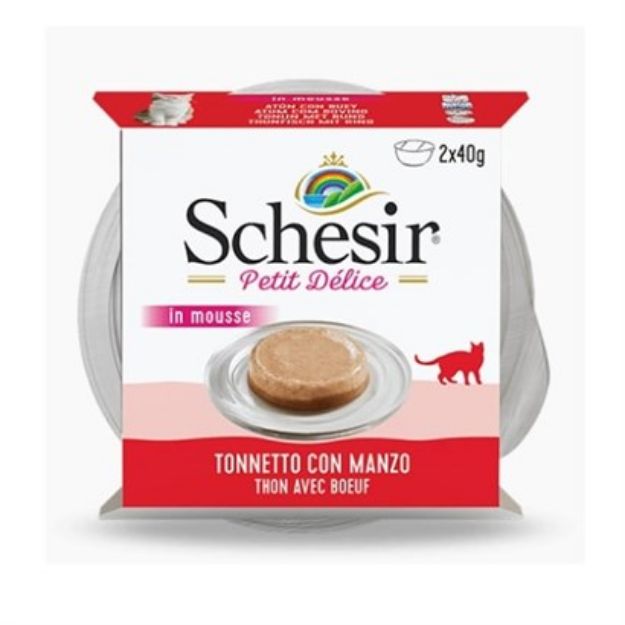 Picture of Schesir Petit Delice Ton Balıklı ve Sığır Etli Yetişkin Kedi Konservesi 40g