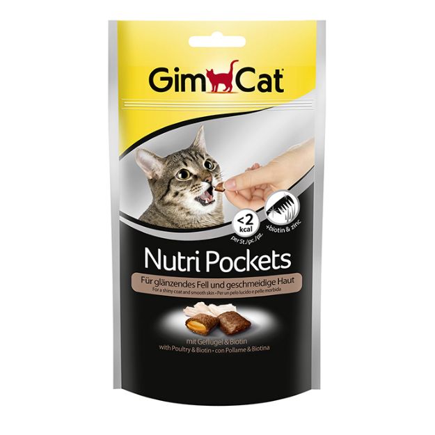Picture of Gimcat Nutri Pockets Kümes Hayvanlı Biyotinli Kedi Ödülü 60Gr.
