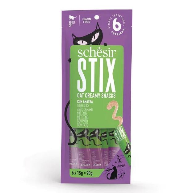 Picture of Schesir Cat Stix Ördekli Krema Kedi Ödülü 6x15gr