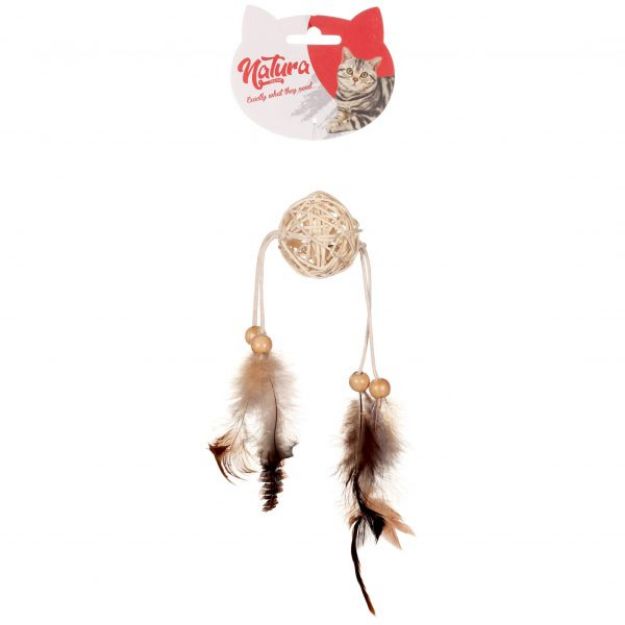Picture of Natura Uzun Tüylü Bambu Top Kedi Oyuncak 25 cm