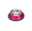Tommy Pati Desenli Renkli  Kedi Köpek Çelik Mama Kabı Pembe 16 oz/0,45 lt resmi