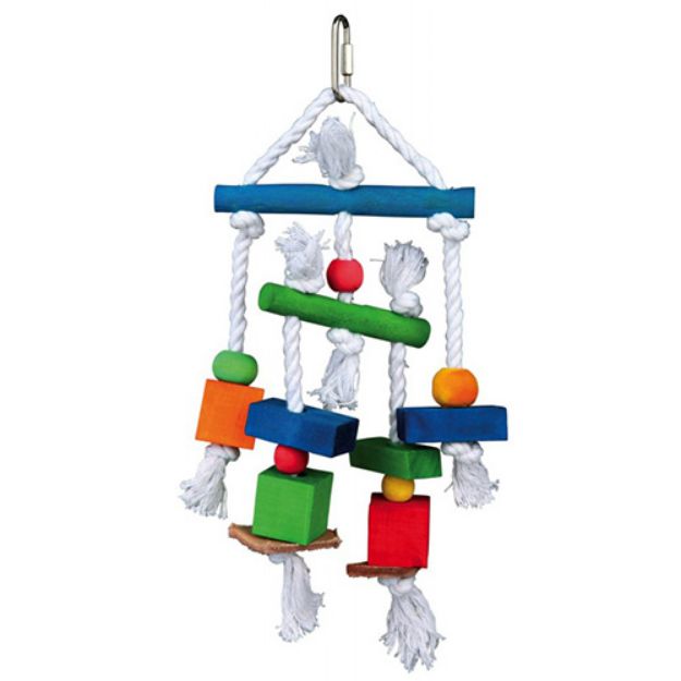 Picture of Trixie Kuş Oyuncağı Ahşap, İpli ve Derili 24 Cm