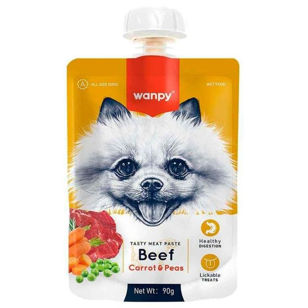 Picture of Wanpy Taze Sığır Etli Havuçlu 10'lu Köpek Et Ezmesi 90 gr Pıwp-033