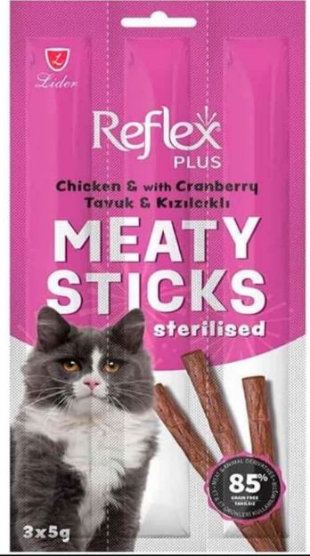 Picture of Reflex Plus Tavuklu ve Kızılcıklı Kısırlaştırılmış Kedi Ödül Çubuğu 3*5gr