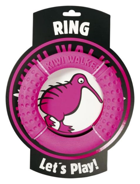 Kiwi Walker Dayanıklı Yüzen Köpek Oyuncağı Halka Maxi Pembe resmi